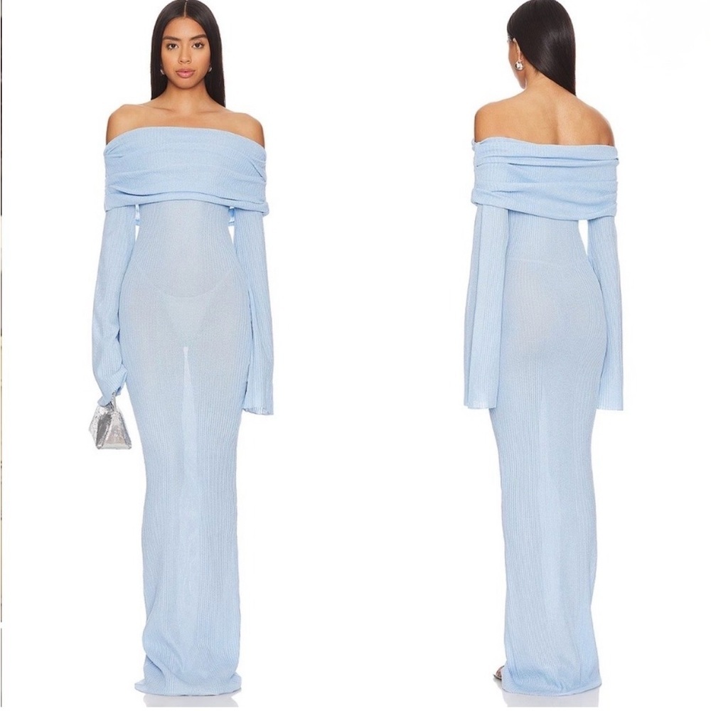Seroya Galleria Off Shouder Long Sleeve Knit Maxi NWT
